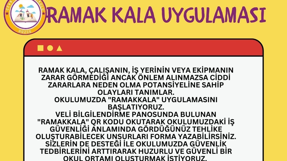 İŞ SAĞLIĞI VE GÜVENLİĞİ KAPSAMINDA RAMAK KALA  QR KOD UYGULAMASI OLUŞTURULDU